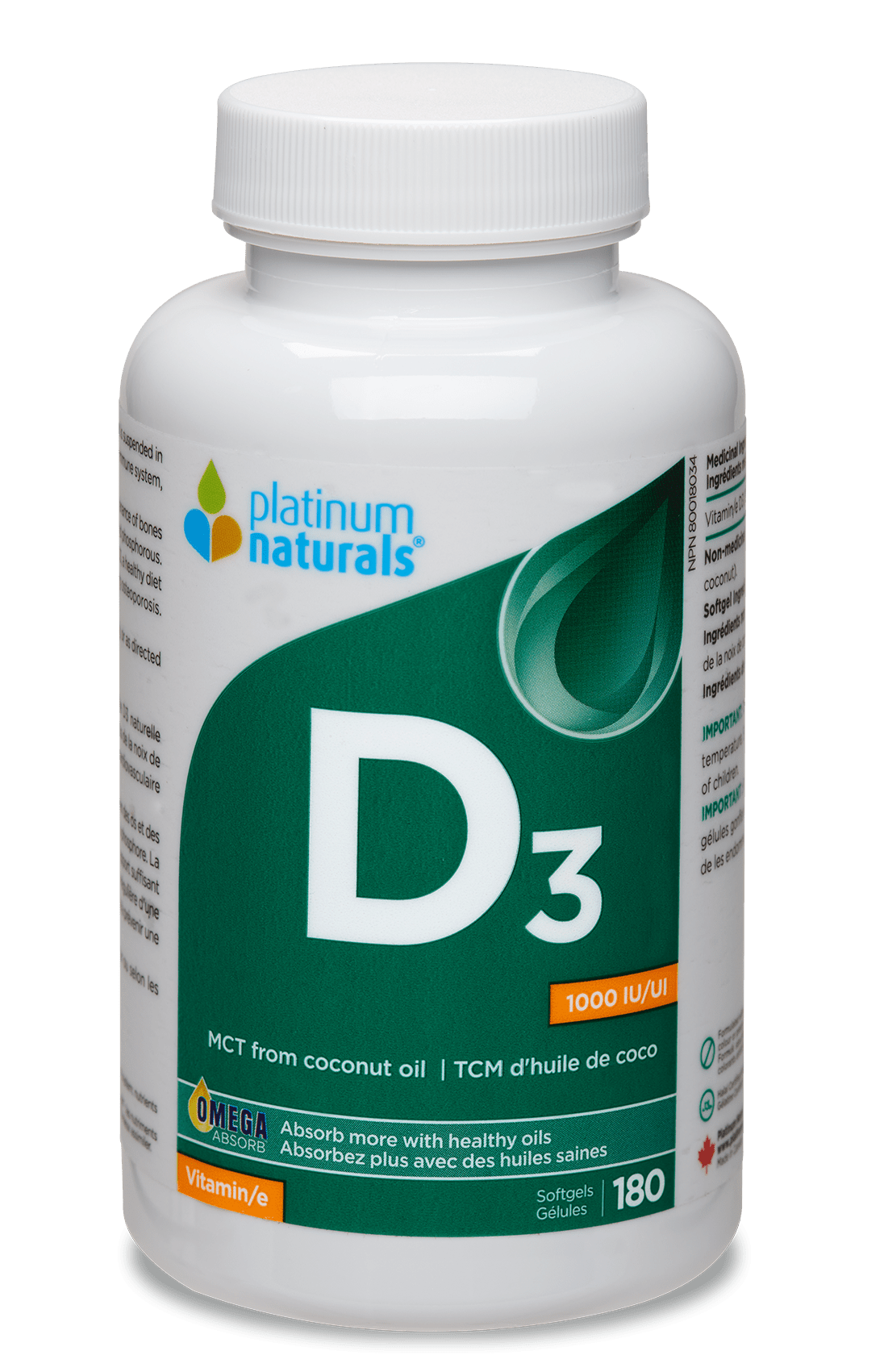 Vitamin D3 1000 IU cg-dev-platinumnaturals 180