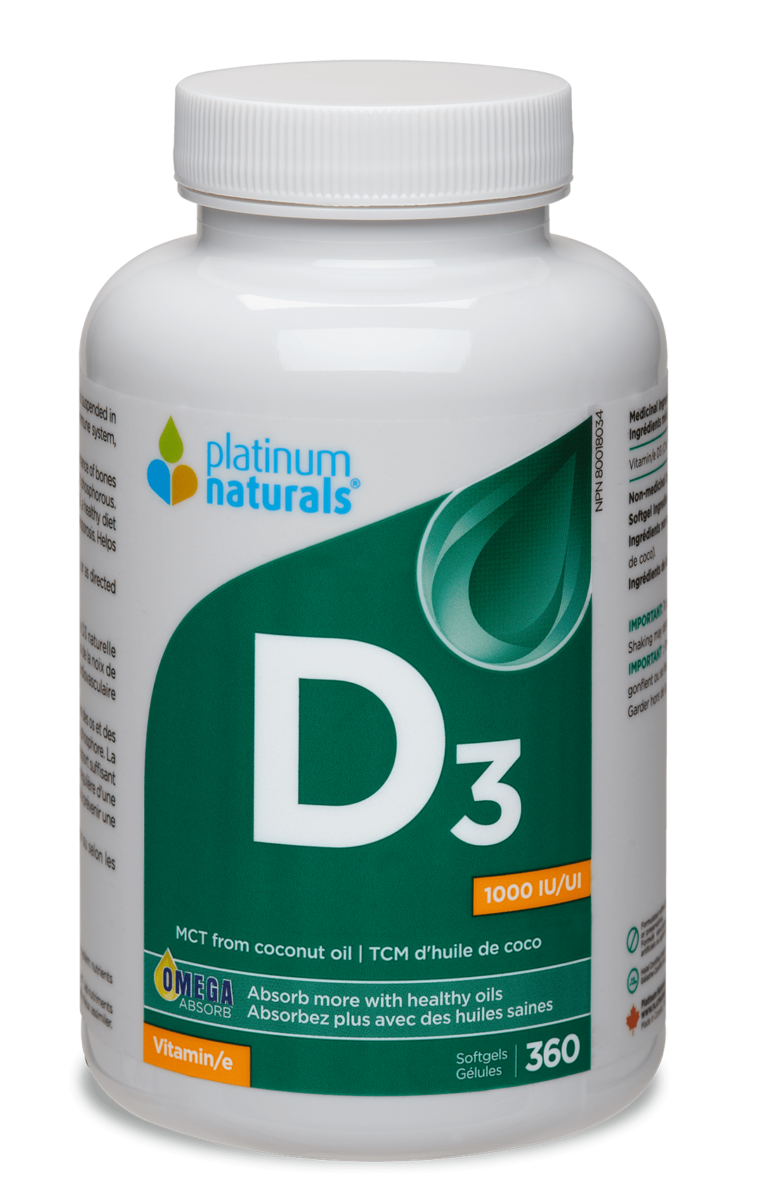 Vitamin D3 1000 IU cg-dev-platinumnaturals 360 