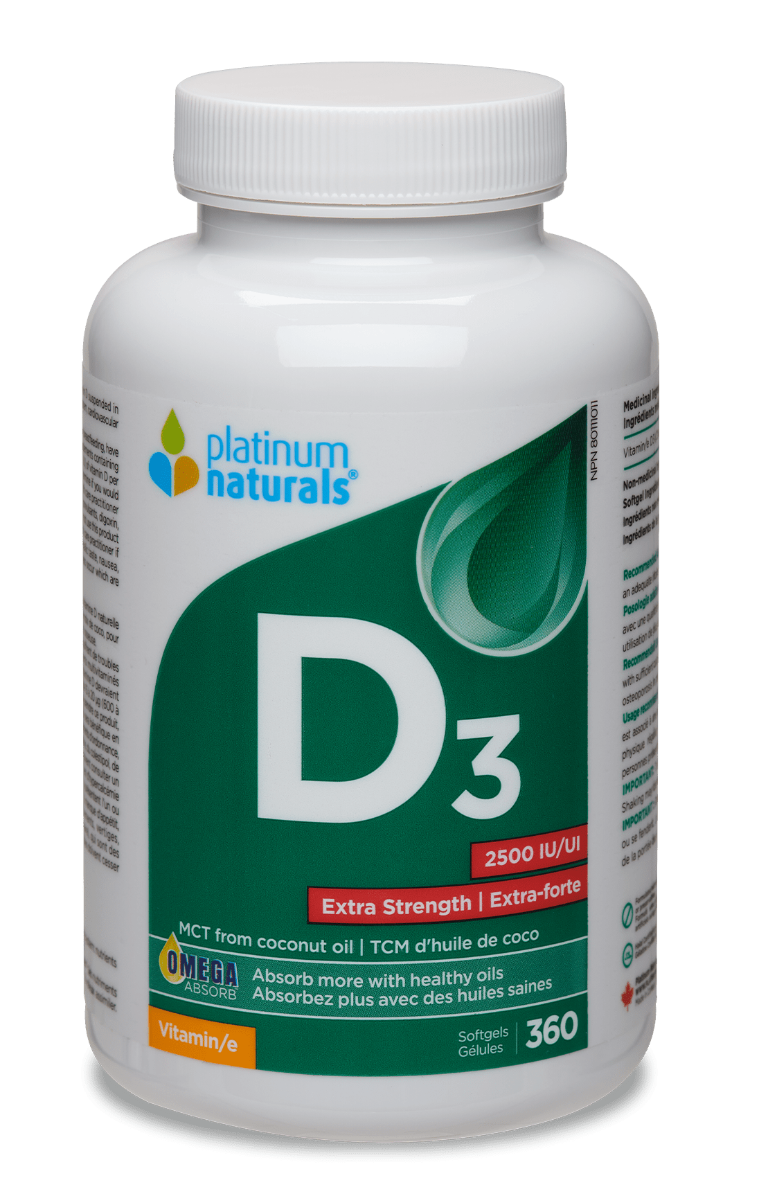 Vitamin D3 2500 IU Extra Strength Multivitamin cg-dev-platinumnaturals 360 