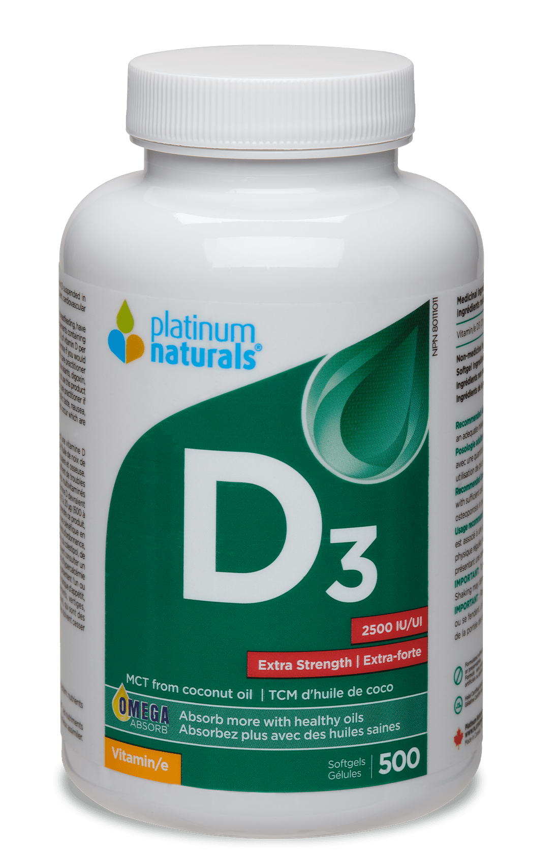 Vitamin D3 2500 IU Extra Strength Multivitamin cg-dev-platinumnaturals 500 