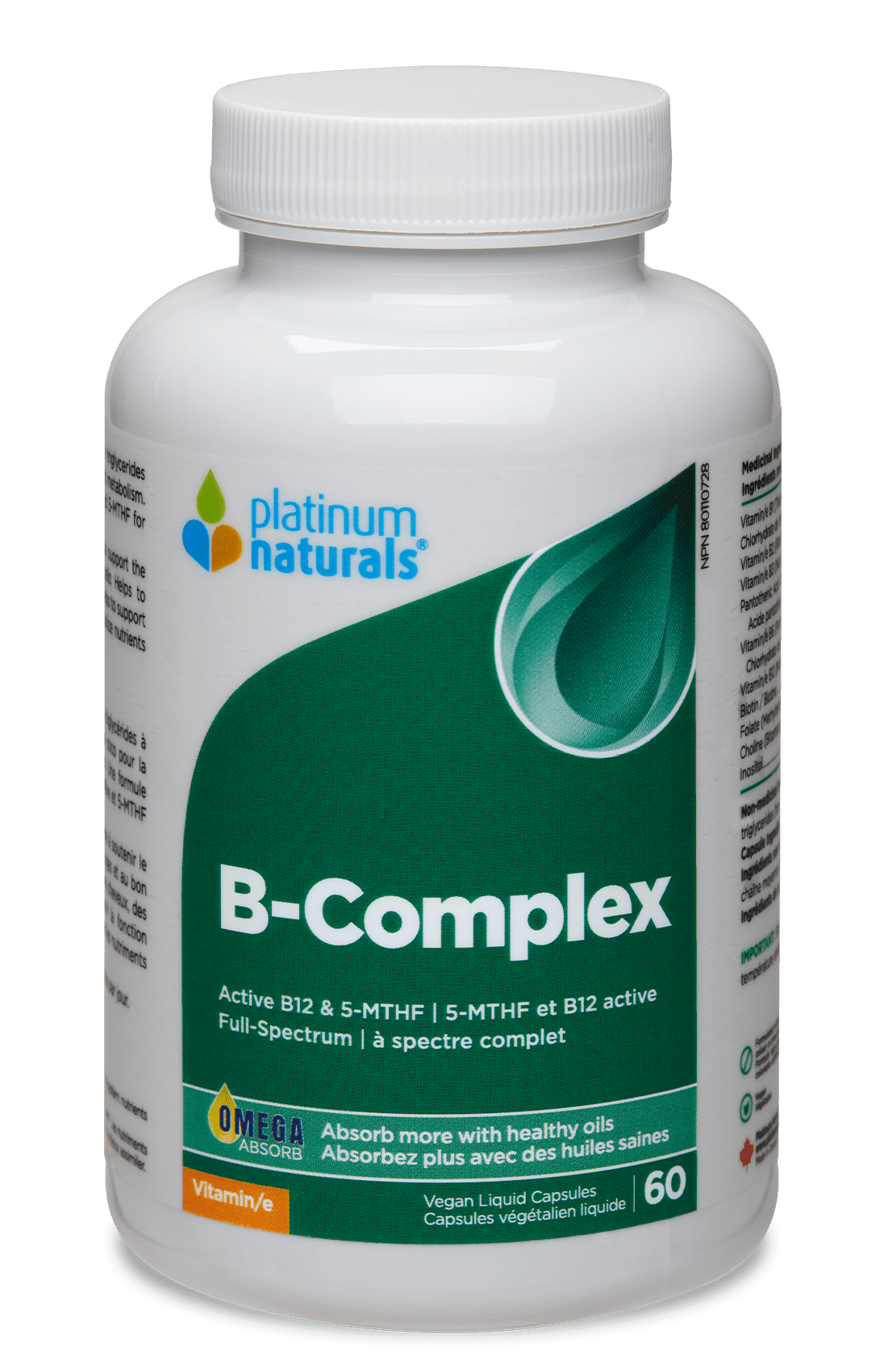 B-Complex Vitamin Platinum Naturals 60 