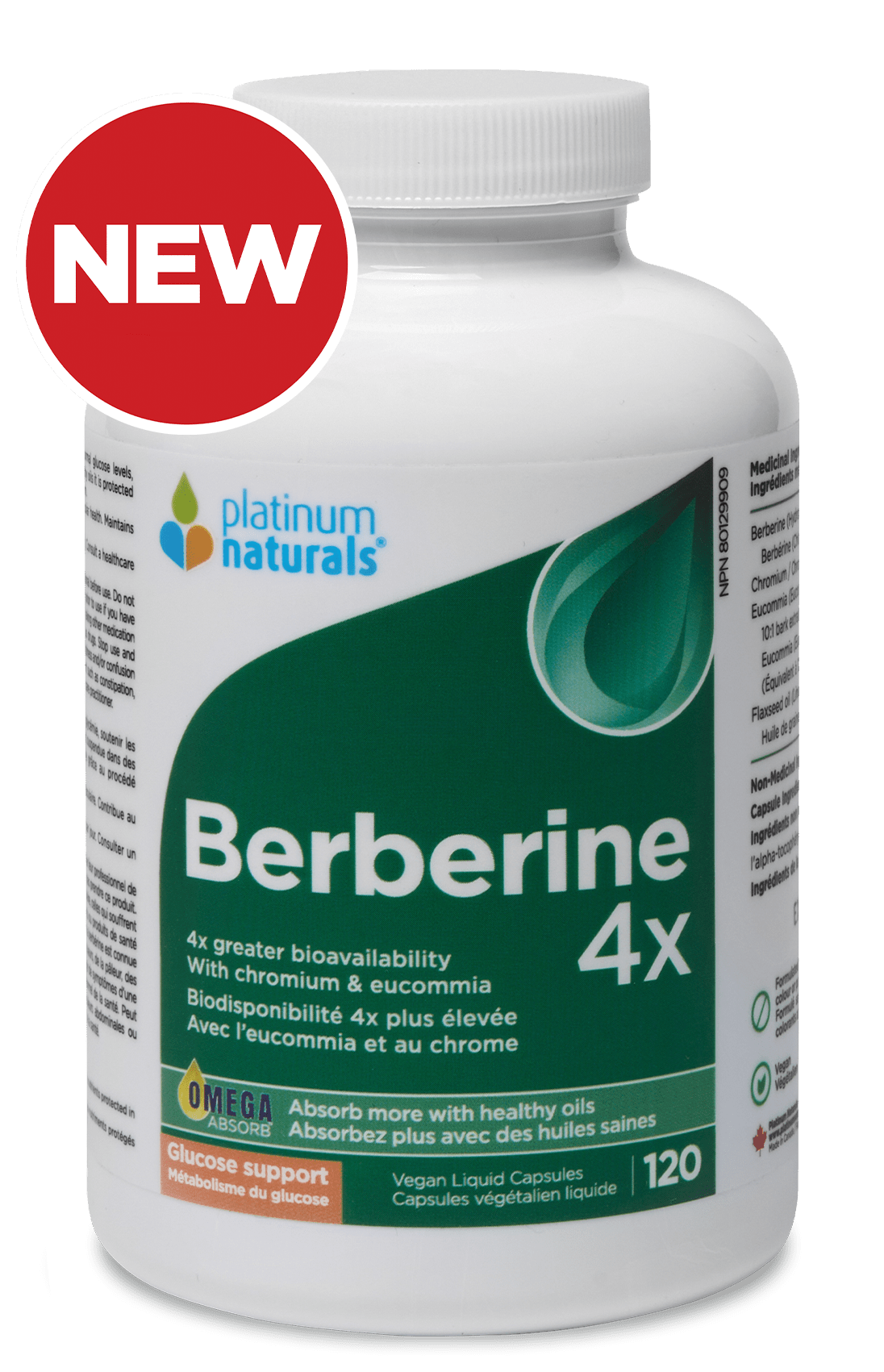 Berberine 4x Vitamin Platinum Naturals 120 