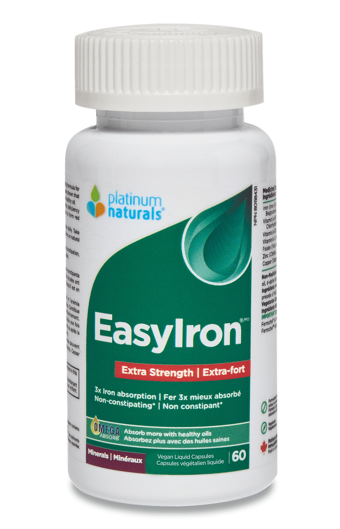 Platinum Naturals EasyIron Extra Strength (60 Count)
