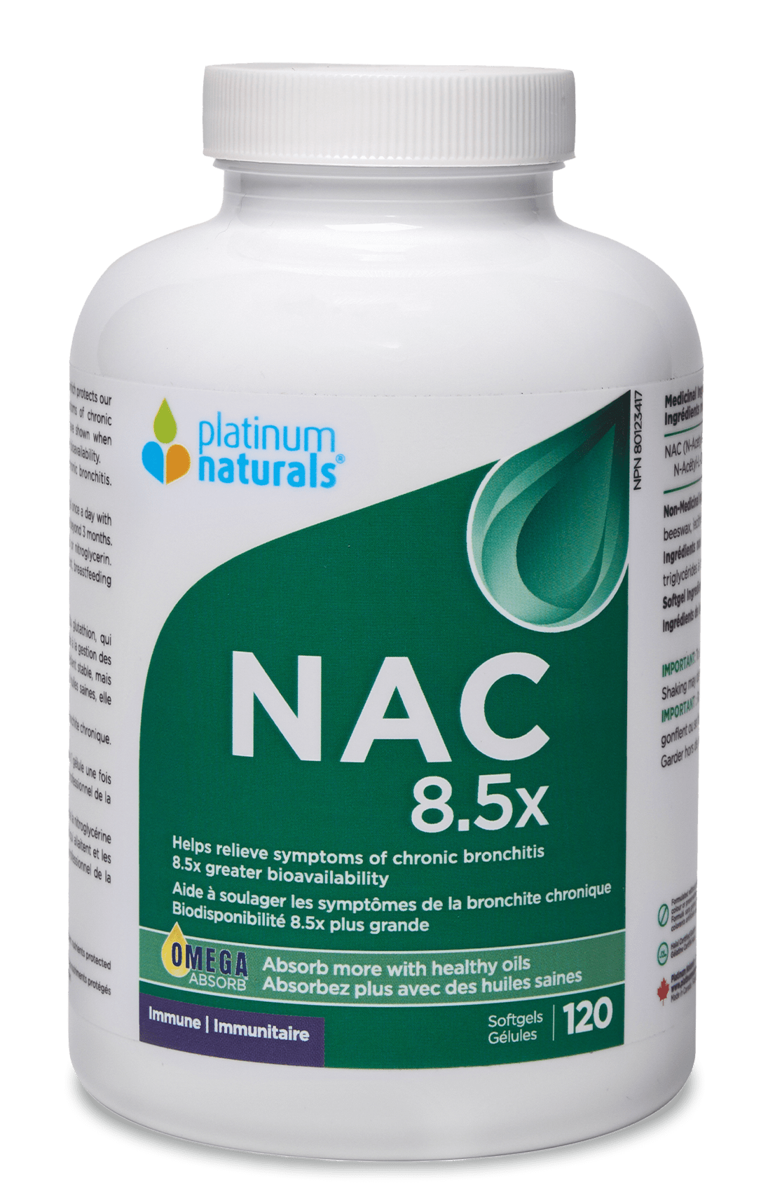 NAC 8.5x Therapeutic Platinum Naturals 120 