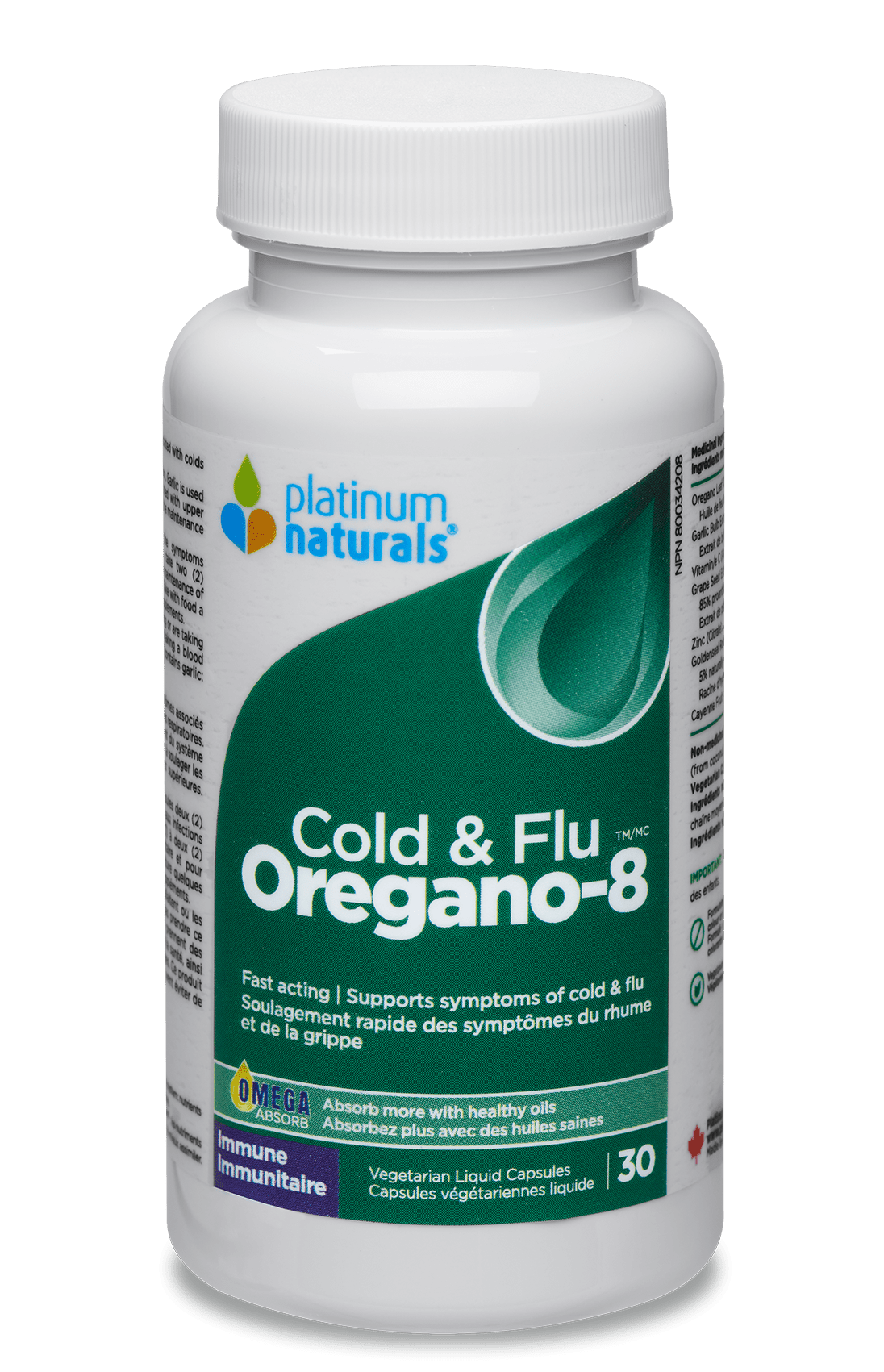 Oregano-8 Cold and Flu Therapeutic cg-dev-platinumnaturals 30 