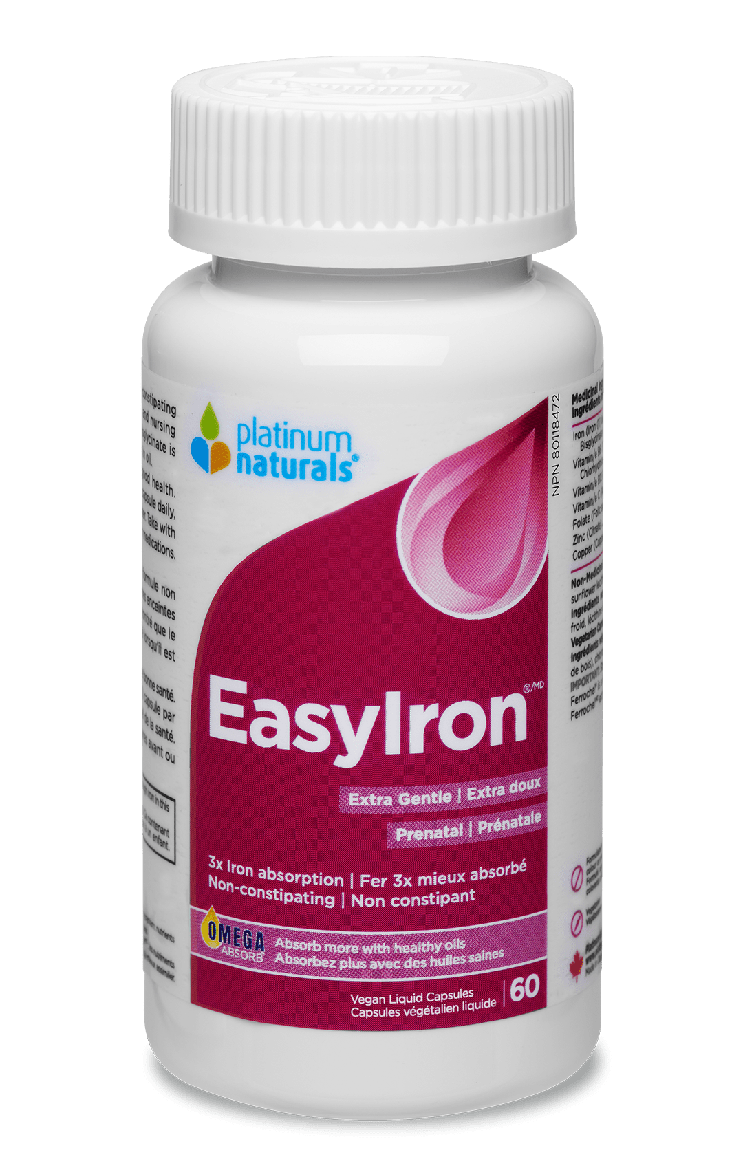 Prenatal EasyIron Extra Gentle Prenatal cg-dev-platinumnaturals 60 