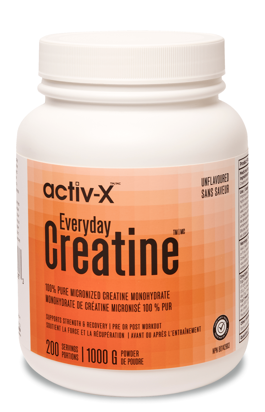 activ-X Everyday Creatine (Monohydrate) Platinum Naturals 1000 g 