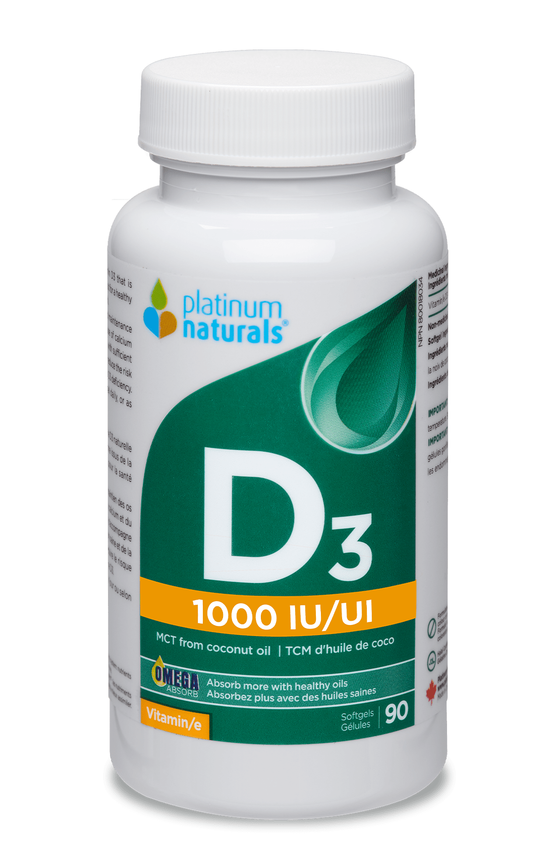 Vitamin D3 1000 IU cg-dev-platinumnaturals 90 