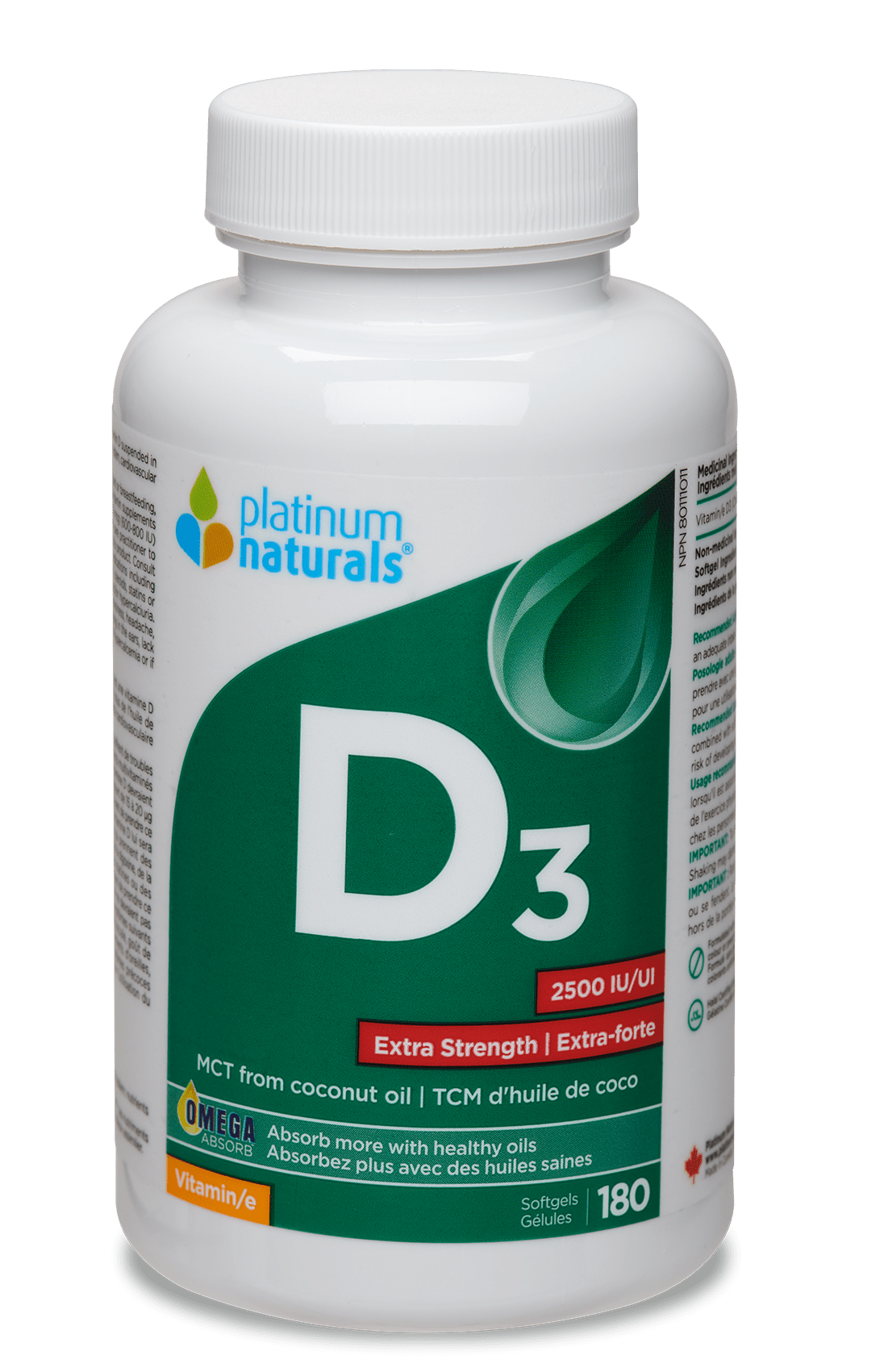 Vitamin D3 2500 IU Extra Strength Multivitamin cg-dev-platinumnaturals 180 