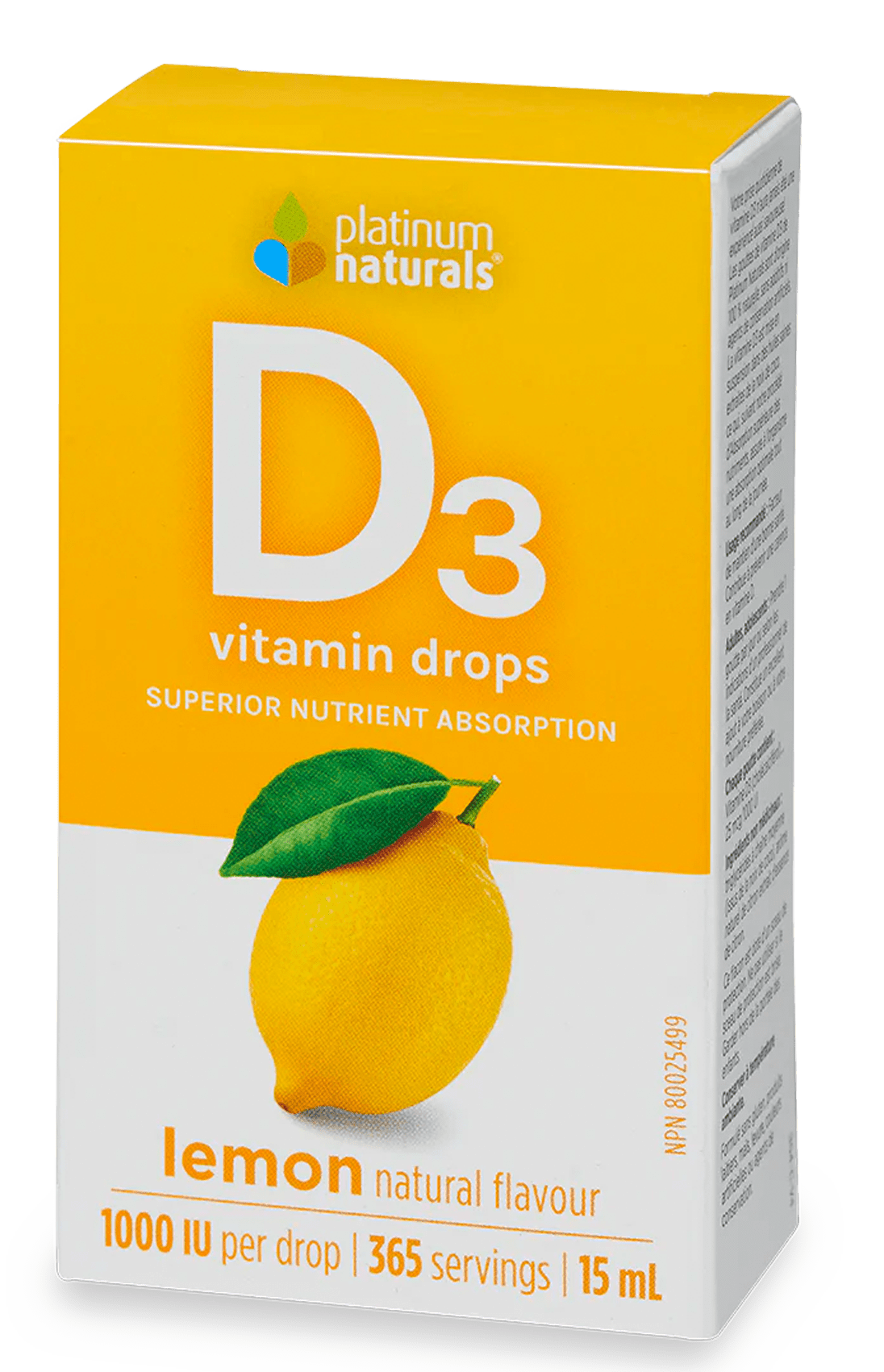 Vitamin D3 Drops Lemon cg-dev-platinumnaturals 15 ml 