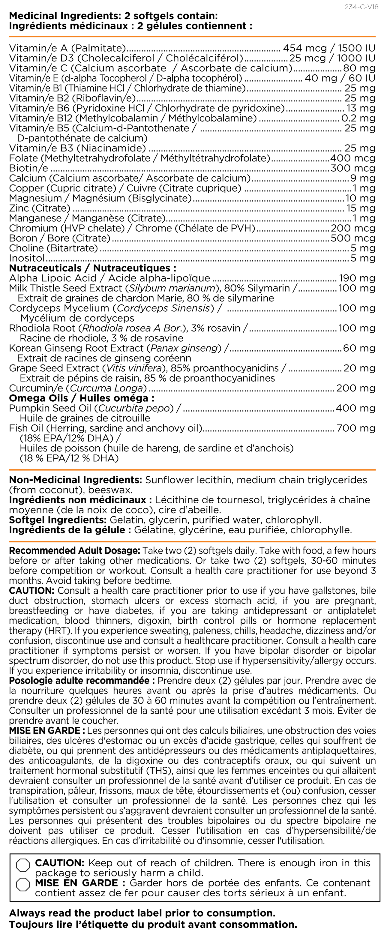 activ-X for Men Multivitamin Platinum Naturals 
